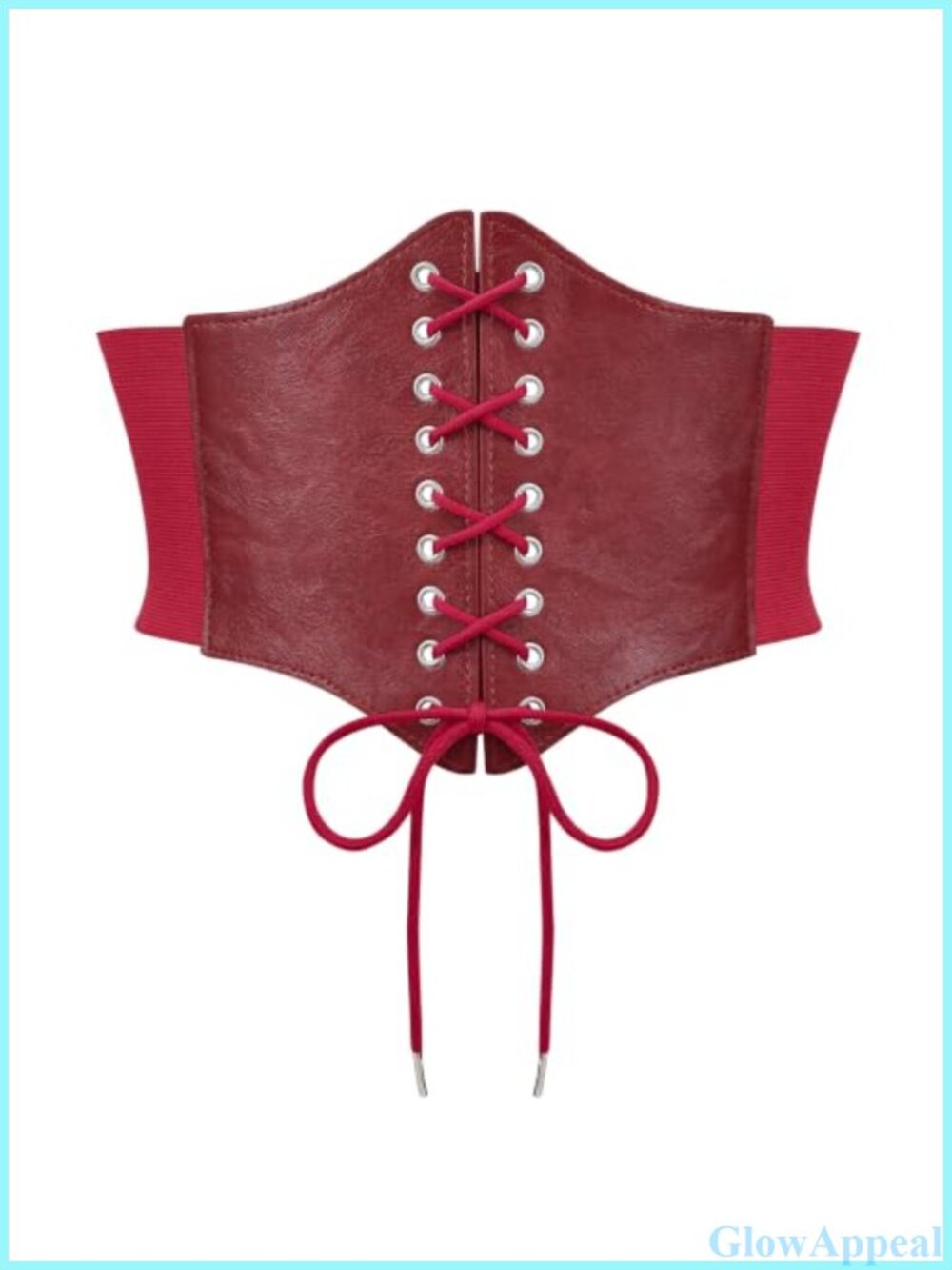 Faux Leather Lace-Up Corset Waist Belt Elastic Waspie Wide Costume Belt